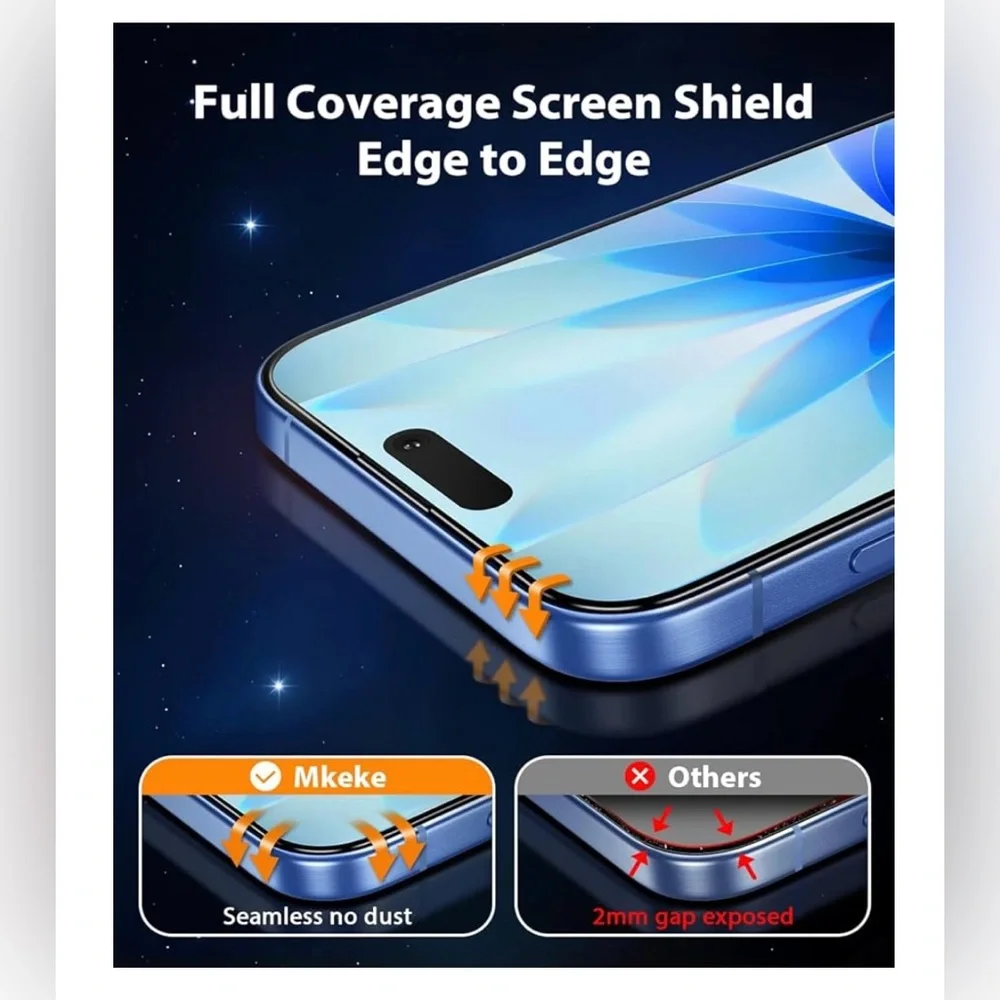iPhone 17 Screen Protector 3 pk, [9H+ Hardness] [Military-Grade Drop Protection